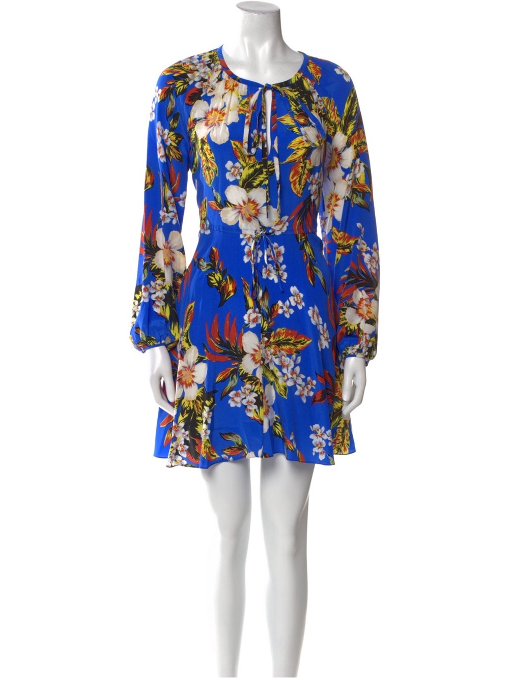 Diane Von Furstenberg Blue Floral Mini Dress